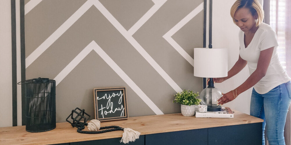 geometric accent wall