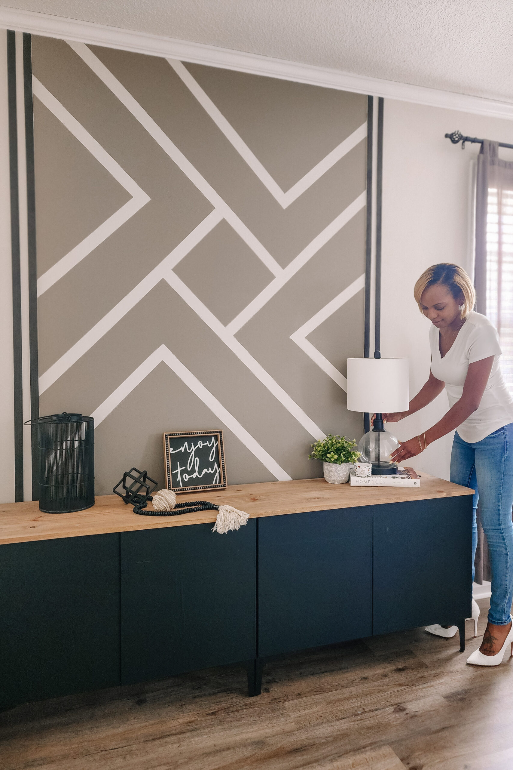 geometric accent wall