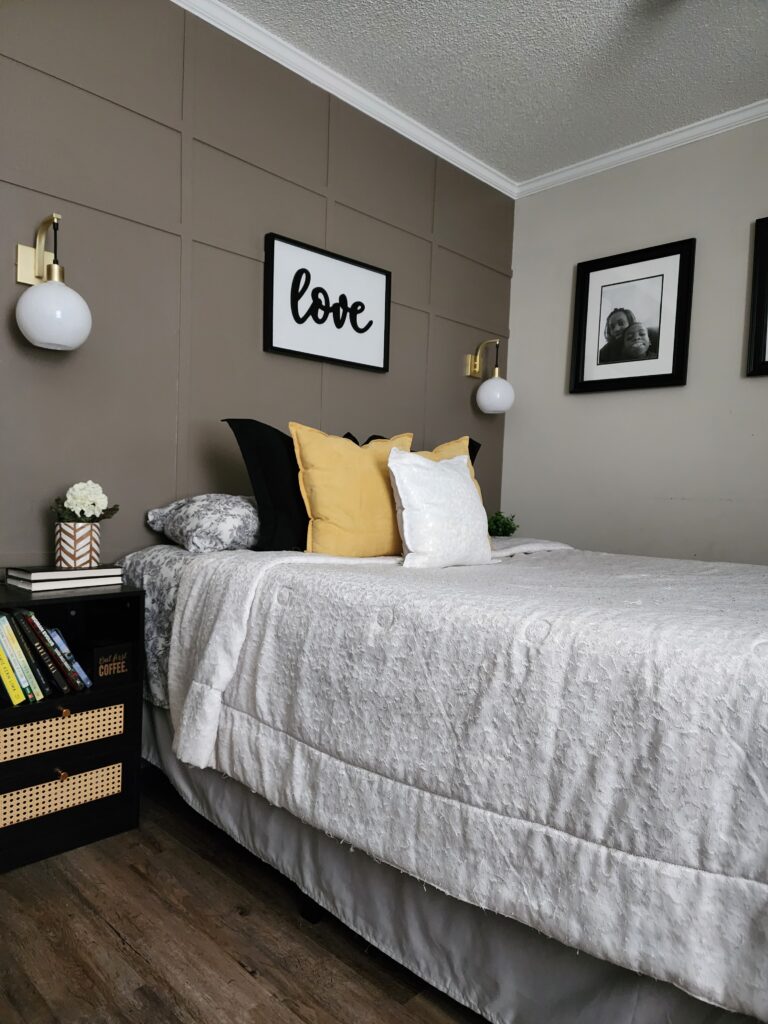 Diy modern accent wall small bedroom 